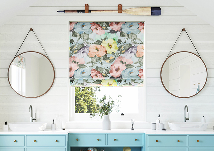 Amelia Faux Silk, Coral Kiss - Roman Blind - Image 3